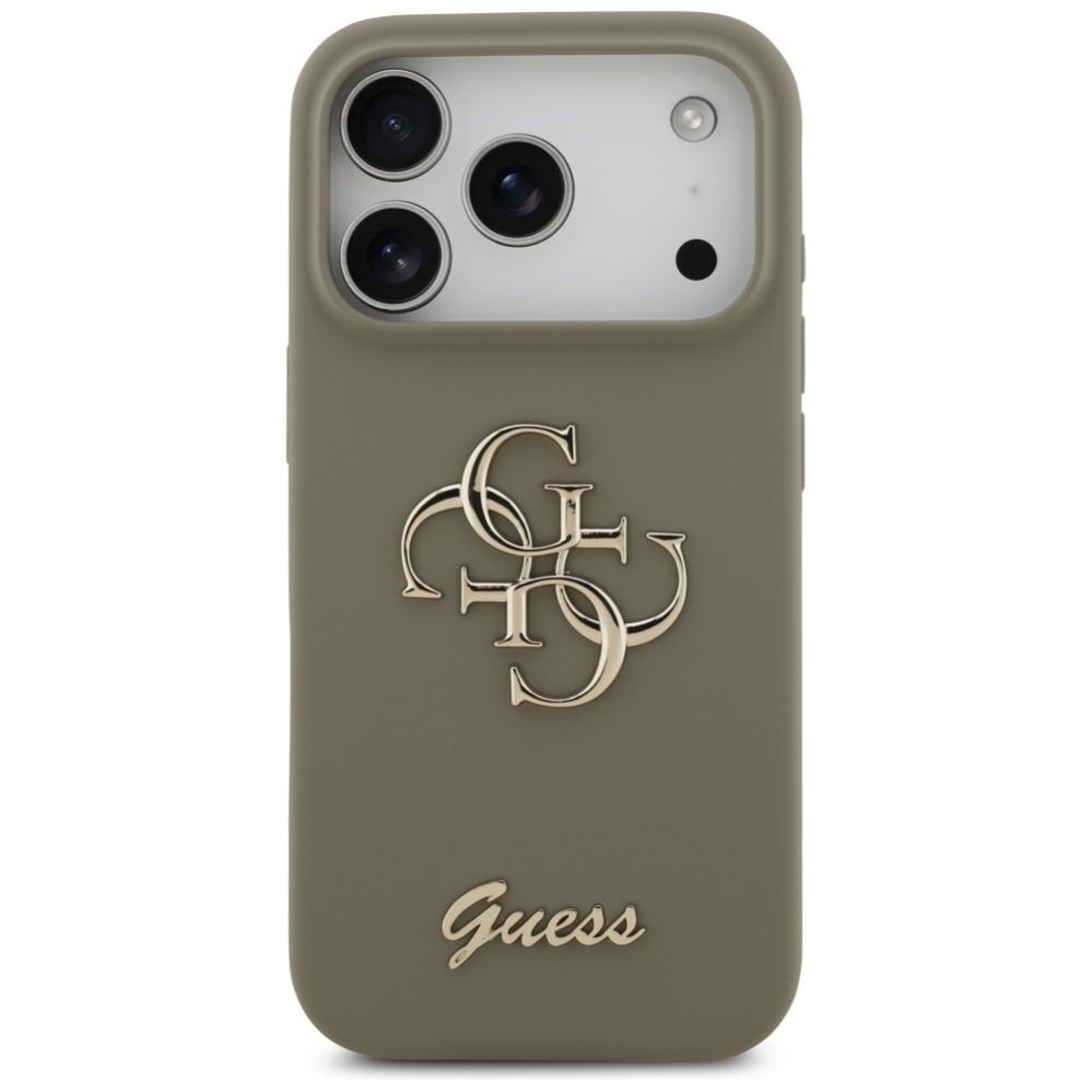 Citas preces Guess Guess Silicone Big 4G Script Case for iPhone 17 Pro - Brown
