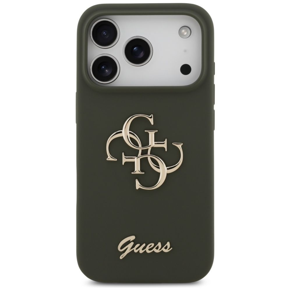 Citas preces Guess Guess Silicone Big 4G Script Case for iPhone 17 Pro - Green