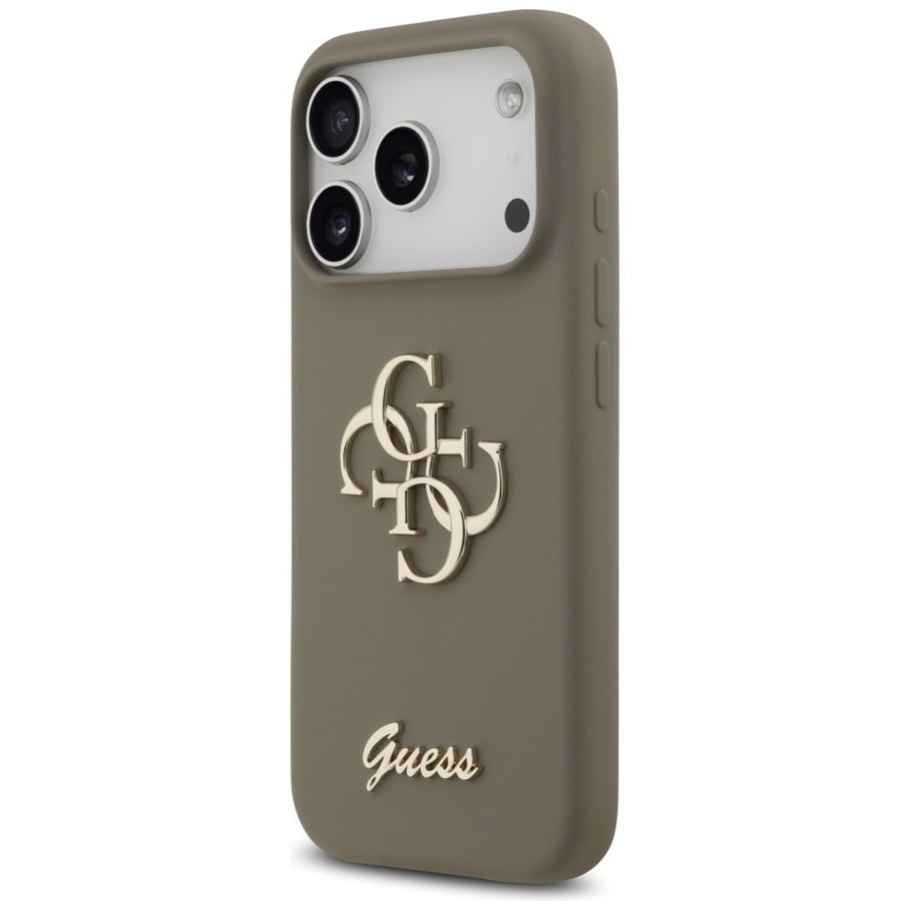 Citas preces Guess Guess Silicone Big 4G Script Case for iPhone 17 Pro Max - Brown