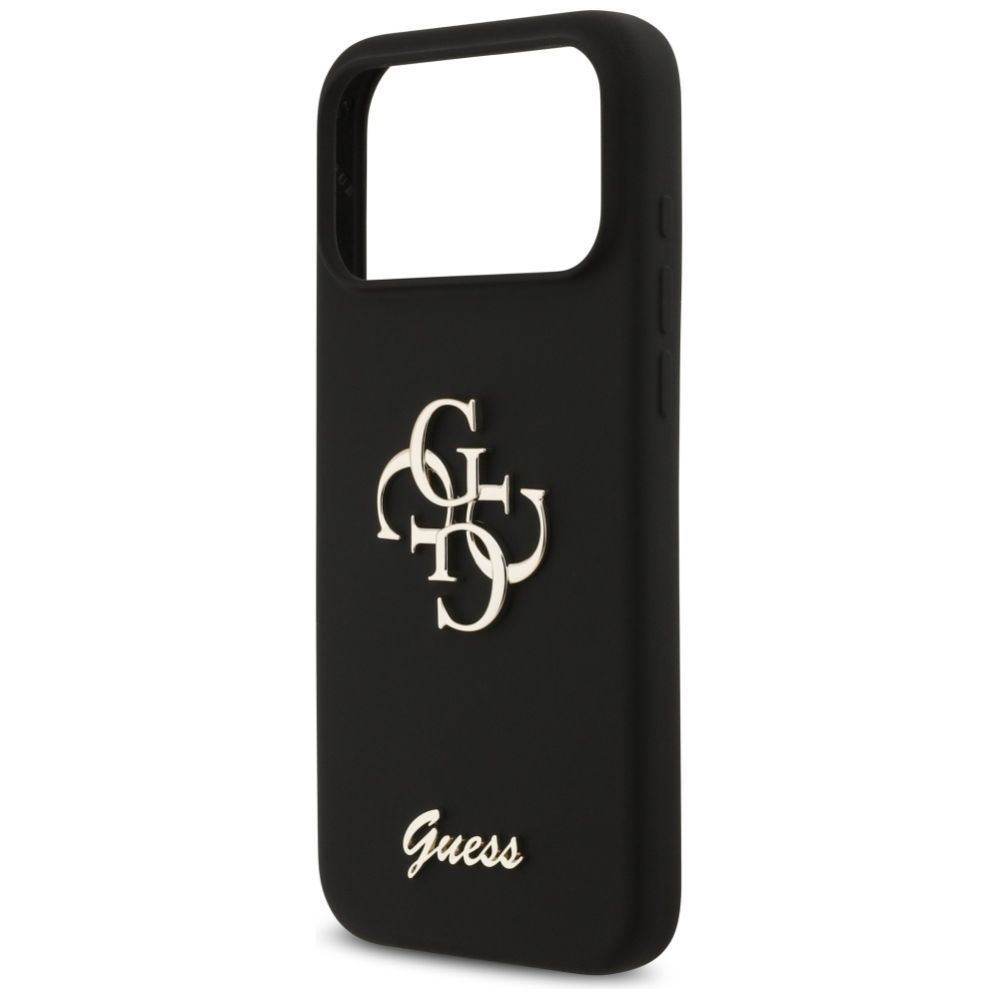 Citas preces Guess Guess Silicone Big 4G Script Case for iPhone 17 Pro Max - Black