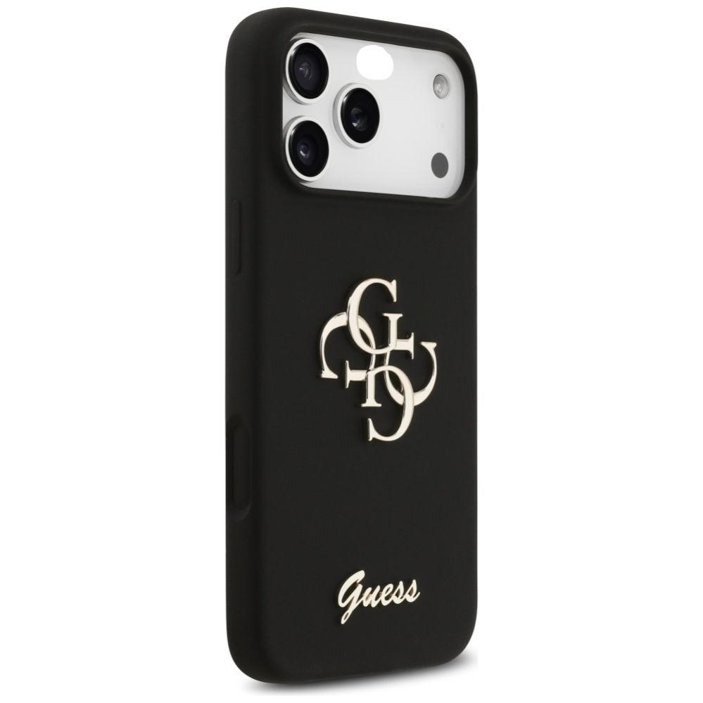 Citas preces Guess Guess Silicone Big 4G Script Case for iPhone 17 Pro Max - Black