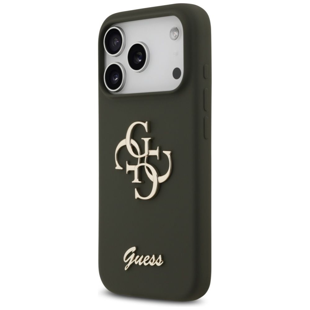 Citas preces Guess Guess Silicone Big 4G Script Case for iPhone 17 Pro Max - Green