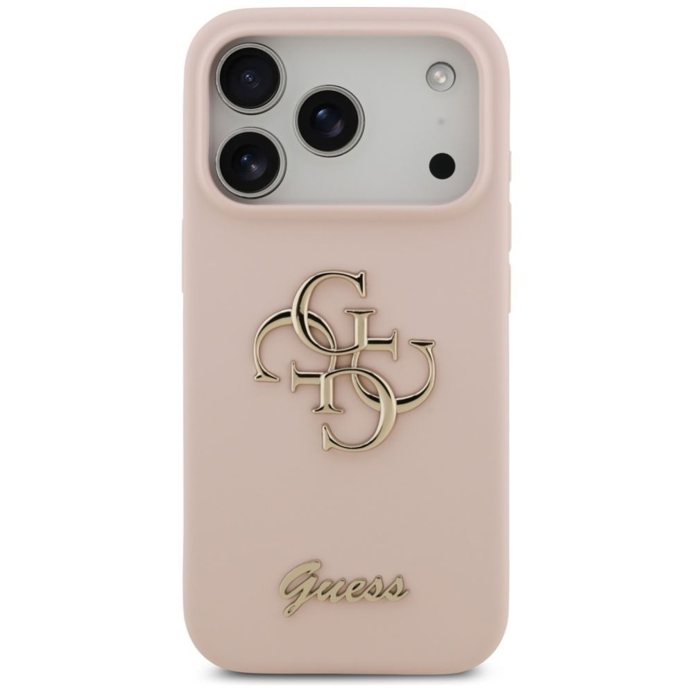 Citas preces Guess Guess Silicone Big 4G Script Case for iPhone 17 Pro - Pink