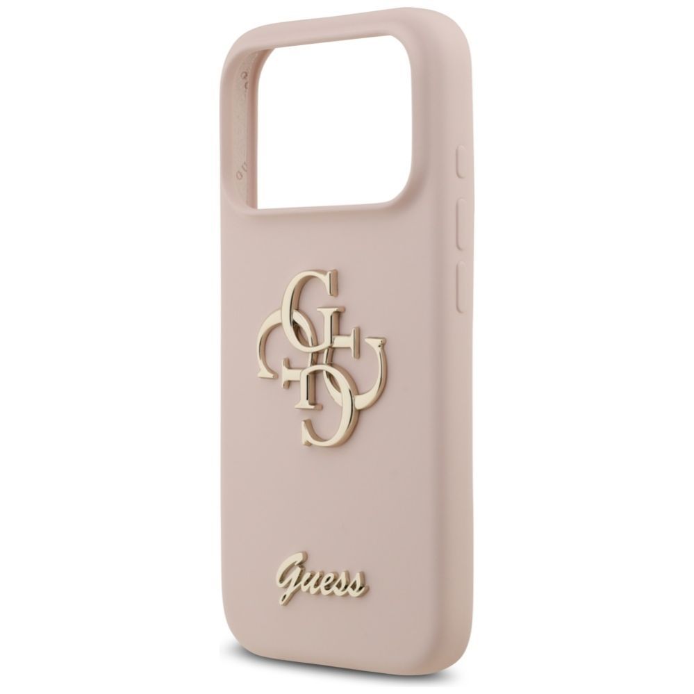 Citas preces Guess Guess Silicone Big 4G Script Case for iPhone 17 Pro - Pink