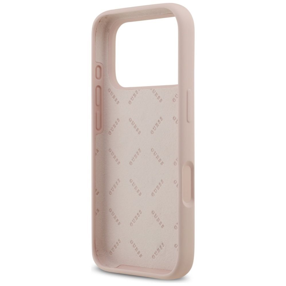 Citas preces Guess Guess Silicone Big 4G Script Case for iPhone 17 Pro - Pink