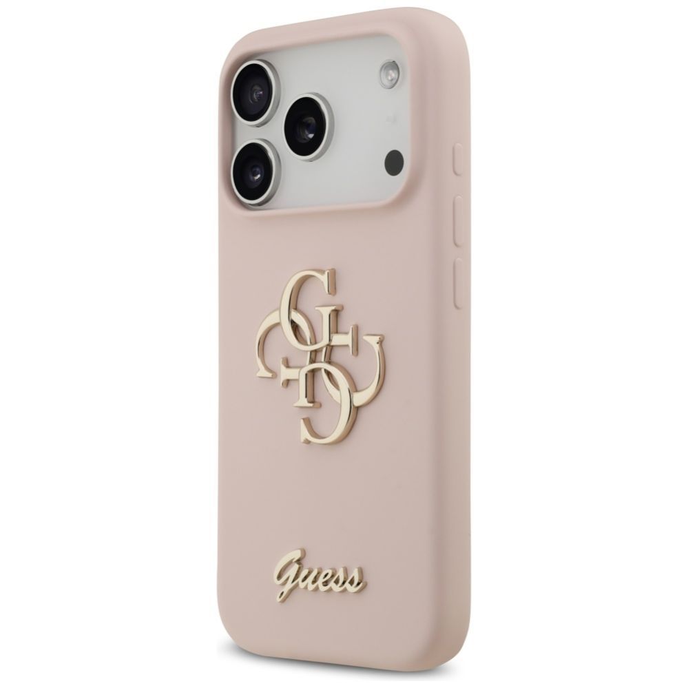 Citas preces Guess Guess Silicone Big 4G Script Case for iPhone 17 Pro - Pink