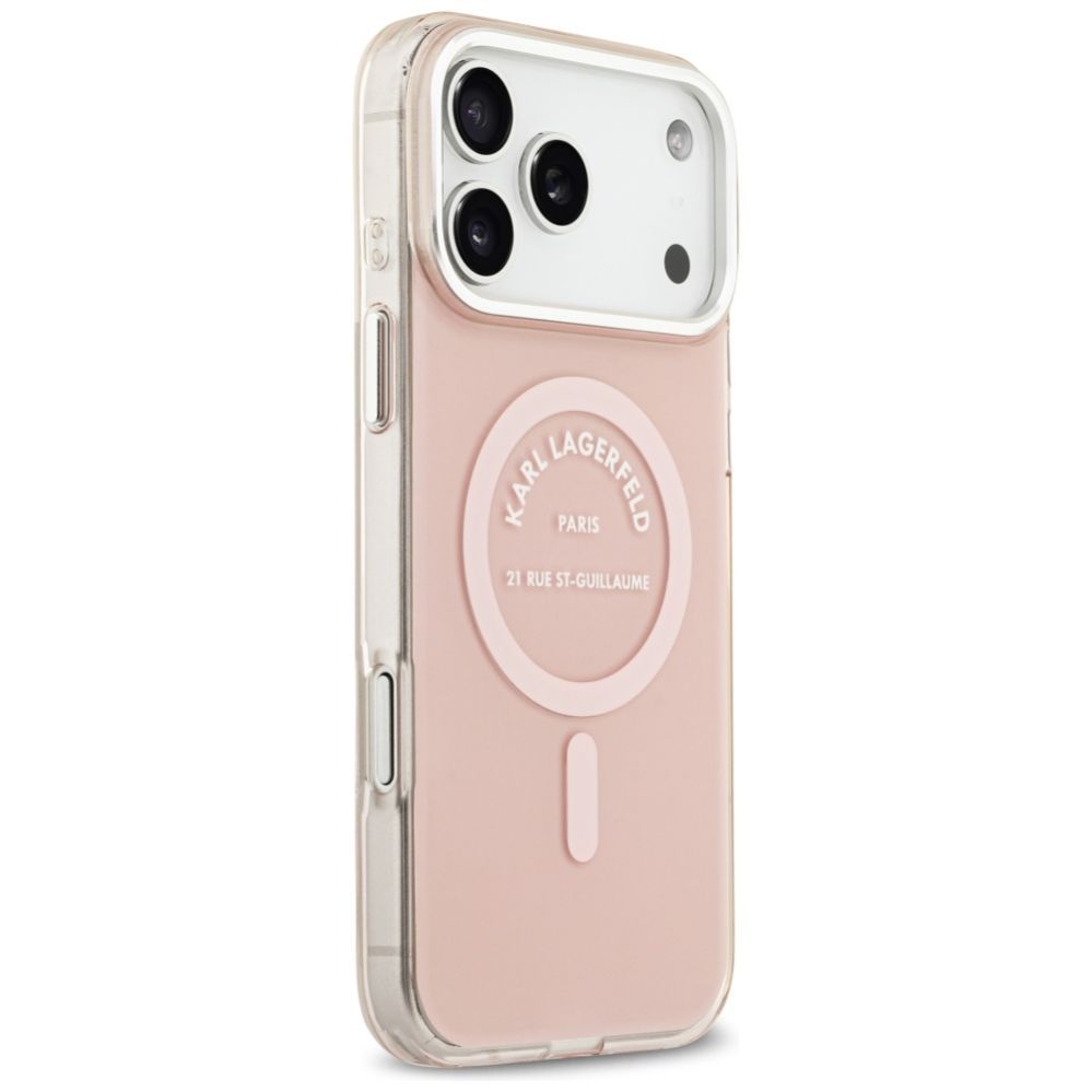 Citas preces Karl Lagerfeld Karl Lagerfeld IML Karl RSG Logo MagSafe Case for iPhone 17 Pro Max - Pink