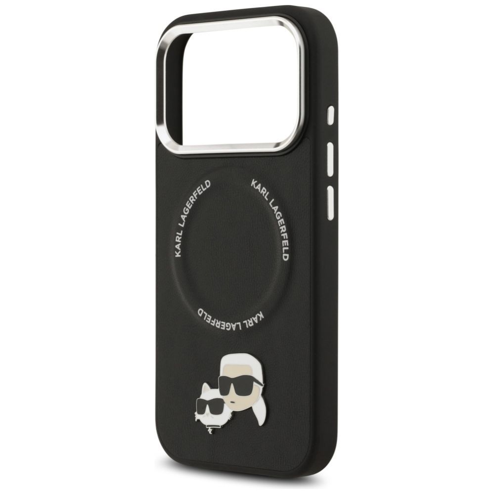 Citas preces Karl Lagerfeld Karl Lagerfeld Karl & Choupette Pins MagSafe Case for iPhone 17 Pro - Black