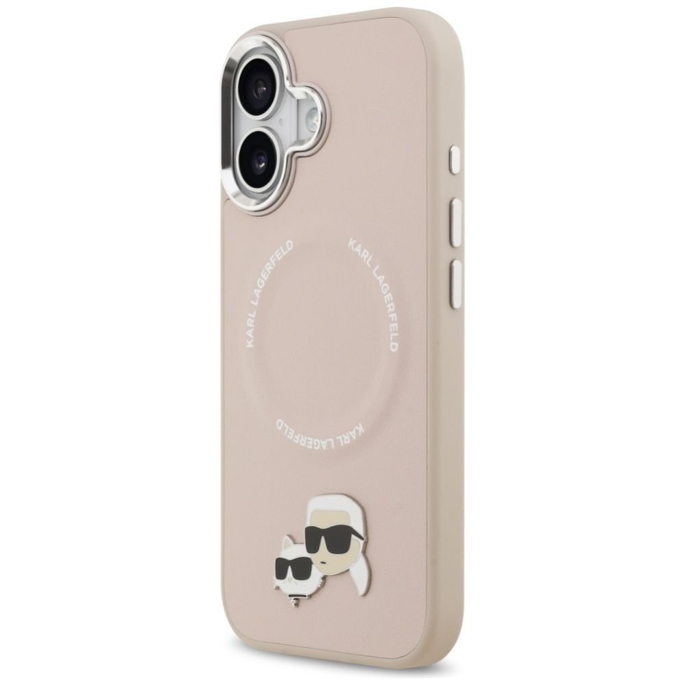 Citas preces Karl Lagerfeld Karl Lagerfeld Karl & Choupette Pins MagSafe Case for iPhone 17 Pink