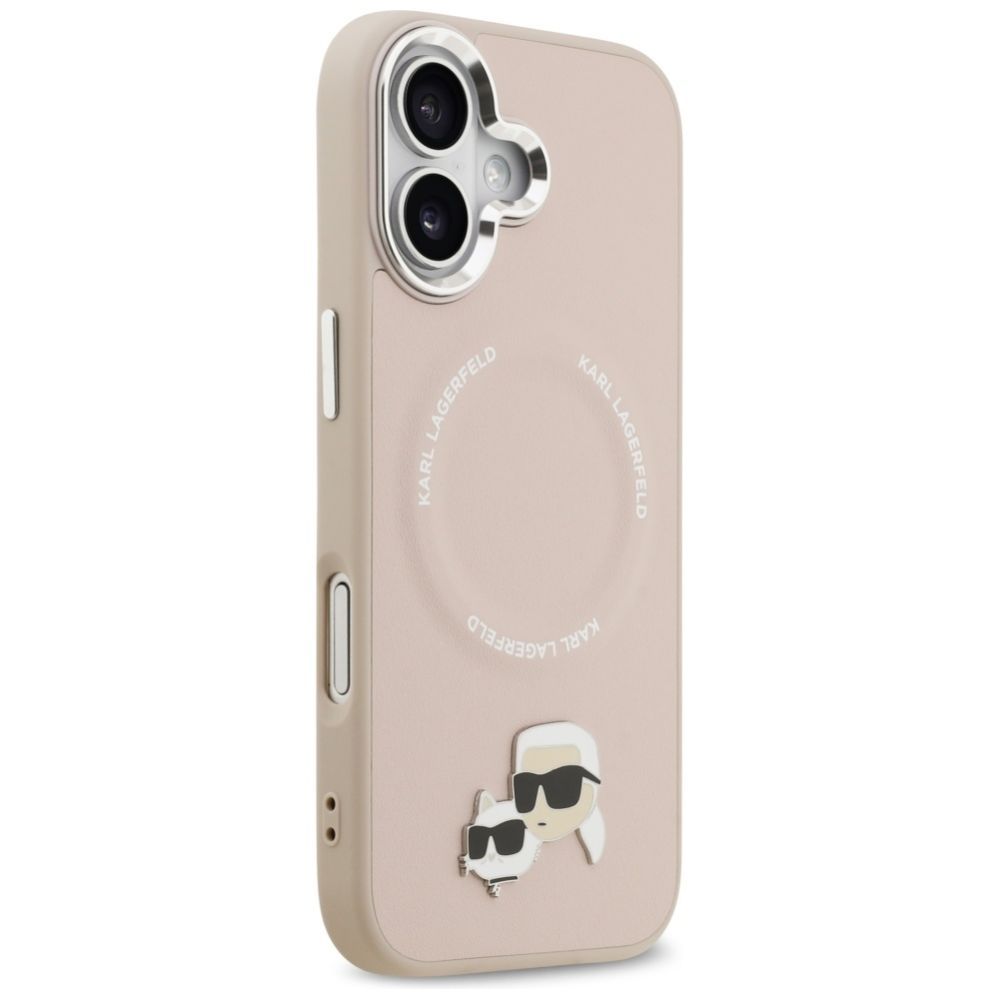 Citas preces Karl Lagerfeld Karl Lagerfeld Karl & Choupette Pins MagSafe Case for iPhone 17 Pink
