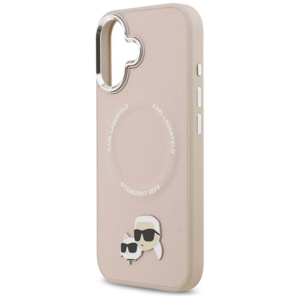 Citas preces Karl Lagerfeld Karl Lagerfeld Karl & Choupette Pins MagSafe Case for iPhone 17 Pink