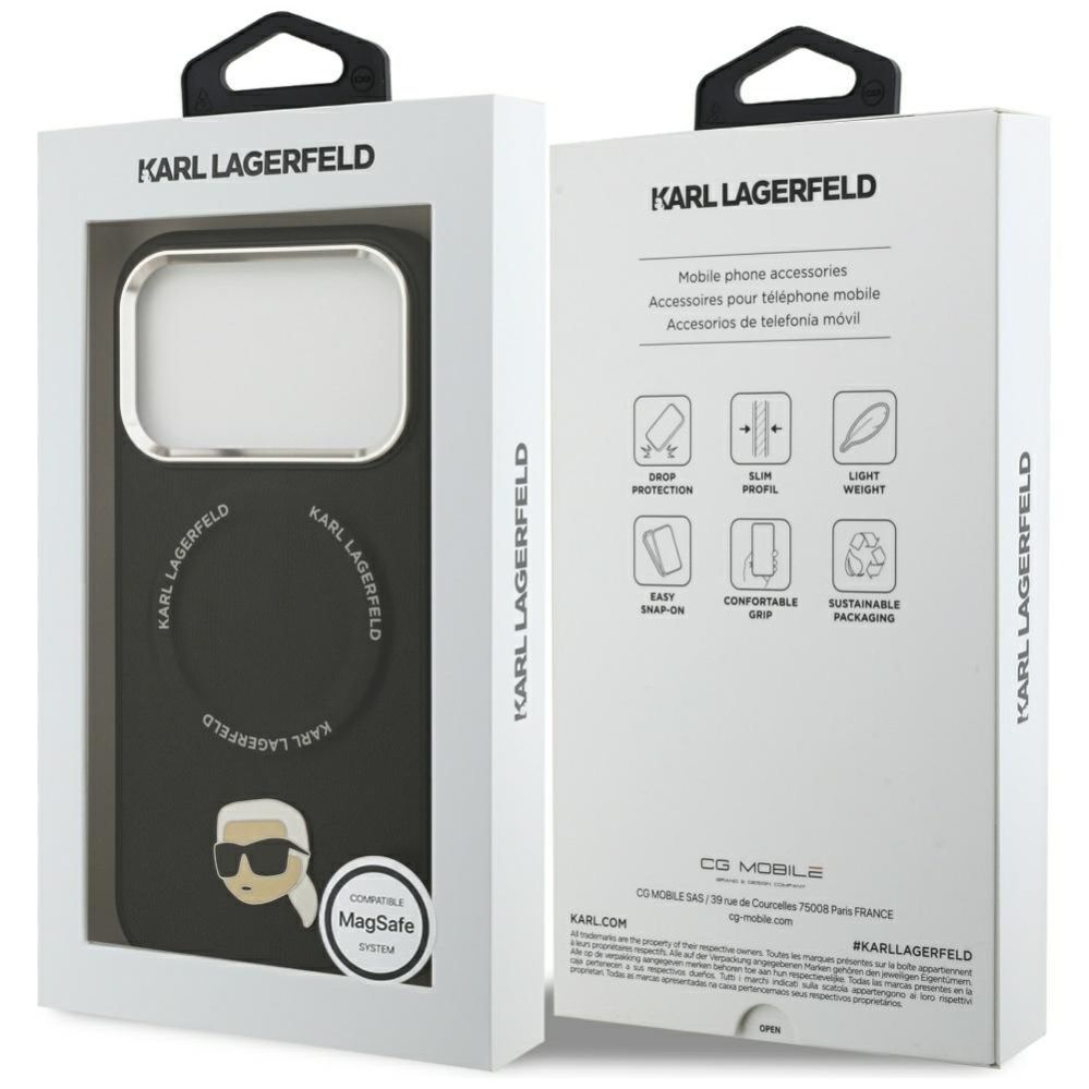 Citas preces Karl Lagerfeld Karl Lagerfeld Karl Pin MagSafe Case for iPhone 17 Pro Max - Black