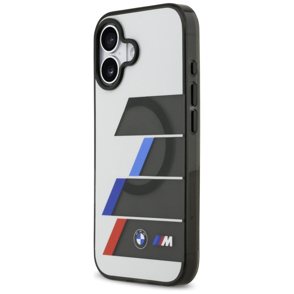 Citas preces BMW BMW M IML Metal Buttons Tricolor Lines MagSafe Case for iPhone 17 - Gray
