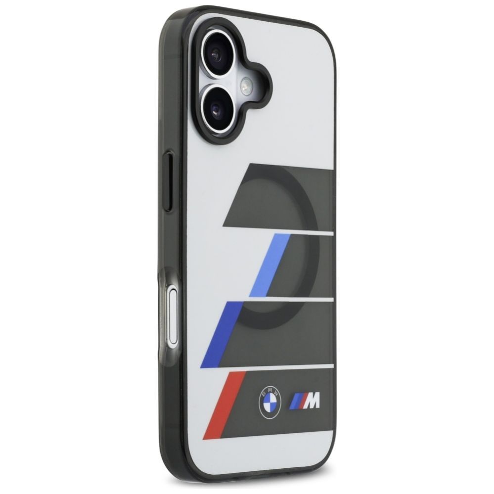 Citas preces BMW BMW M IML Metal Buttons Tricolor Lines MagSafe Case for iPhone 17 - Gray