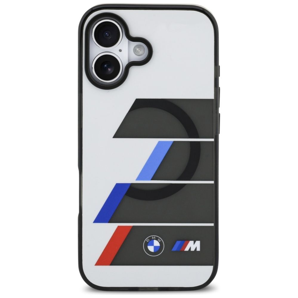 Citas preces BMW BMW M IML Metal Buttons Tricolor Lines MagSafe Case for iPhone 17 - Gray