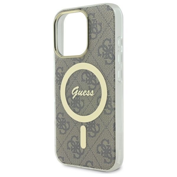 Citas preces Guess Guess IML 4G MagSafe case for iPhone 16 Pro - brown