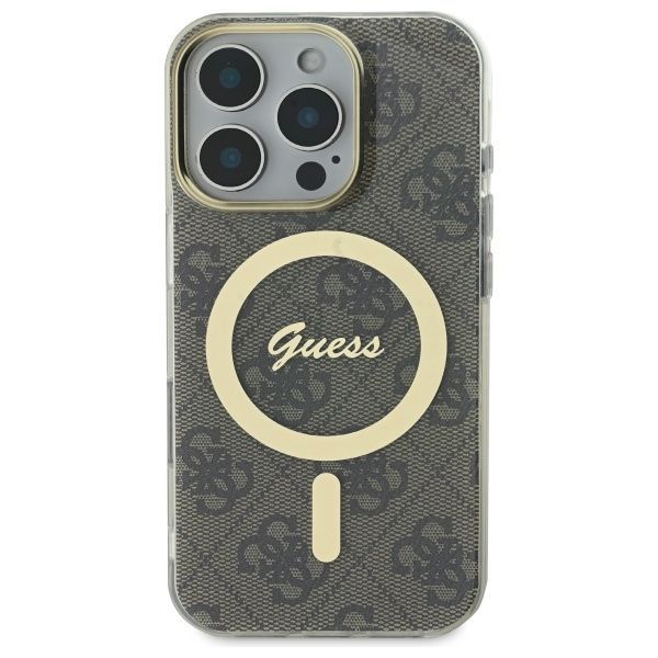 Citas preces Guess Guess IML 4G MagSafe Case for iPhone 16 Pro Max - Brown