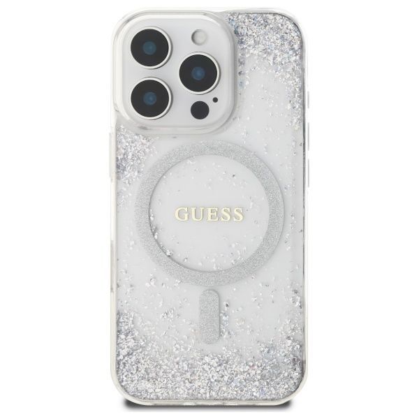 Citas preces Guess Guess Resin Gradient Glitter MagSafe case for iPhone 16 Pro - silver