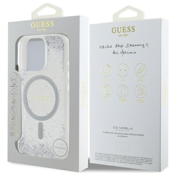 Citas preces Guess Guess Resin Gradient Glitter MagSafe case for iPhone 16 Pro - silver
