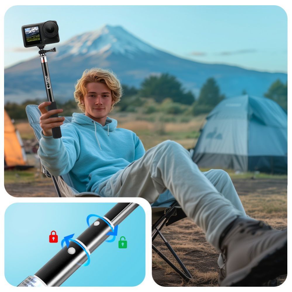 Citas preces Tech-Protect Tech-Protect GA100 Monopad & Selfie Stick for GoPro / DJI - Black