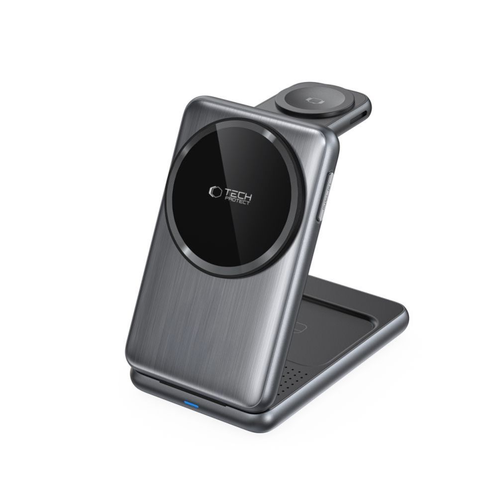 Muud kaubad Tech-Protect QI15W-A42 3in1 Inductive Charger with MagSafe for Apple Devices - Gray