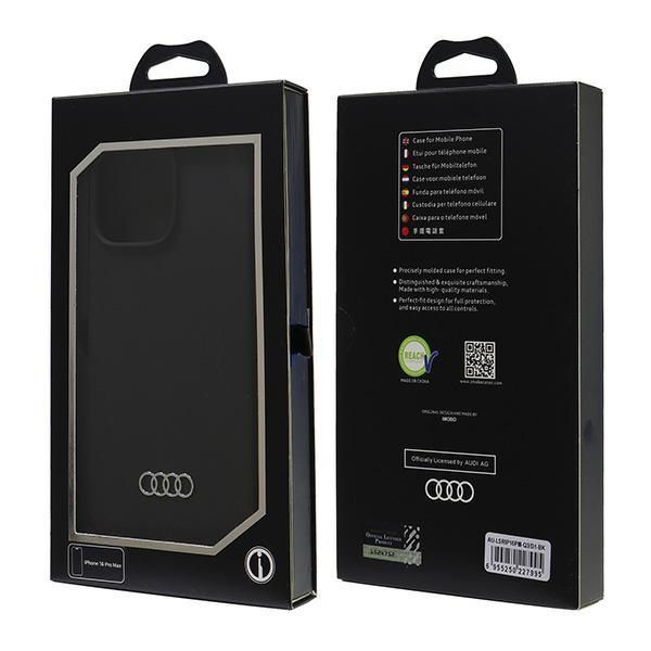 Muud kaubad Audi Audi Silicone Case iPhone 16 Pro Max 6.9" black/black hardcase AU-LSRIP16PM-Q3/D1-BK
