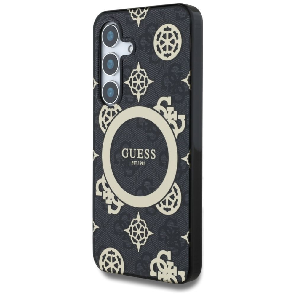 Muud kaubad Guess Guess 4G Background Gold Electroplated Peony Pattern MagSafe case for Samsung Galaxy S25 black