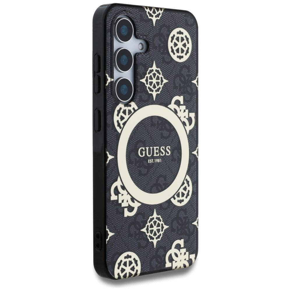 Muud kaubad Guess Guess 4G Background Gold Electroplated Peony Pattern MagSafe case for Samsung Galaxy S25 black