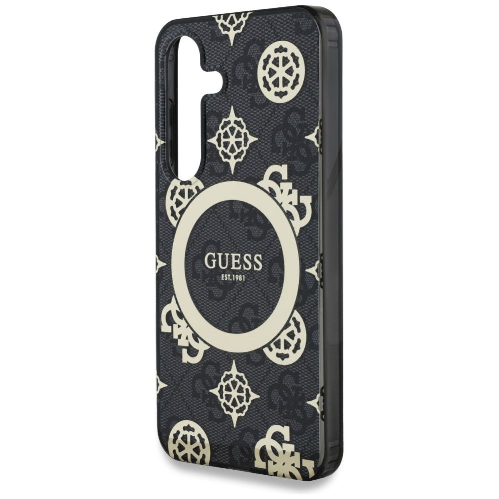 Muud kaubad Guess Guess 4G Background Gold Electroplated Peony Pattern MagSafe case for Samsung Galaxy S25 black