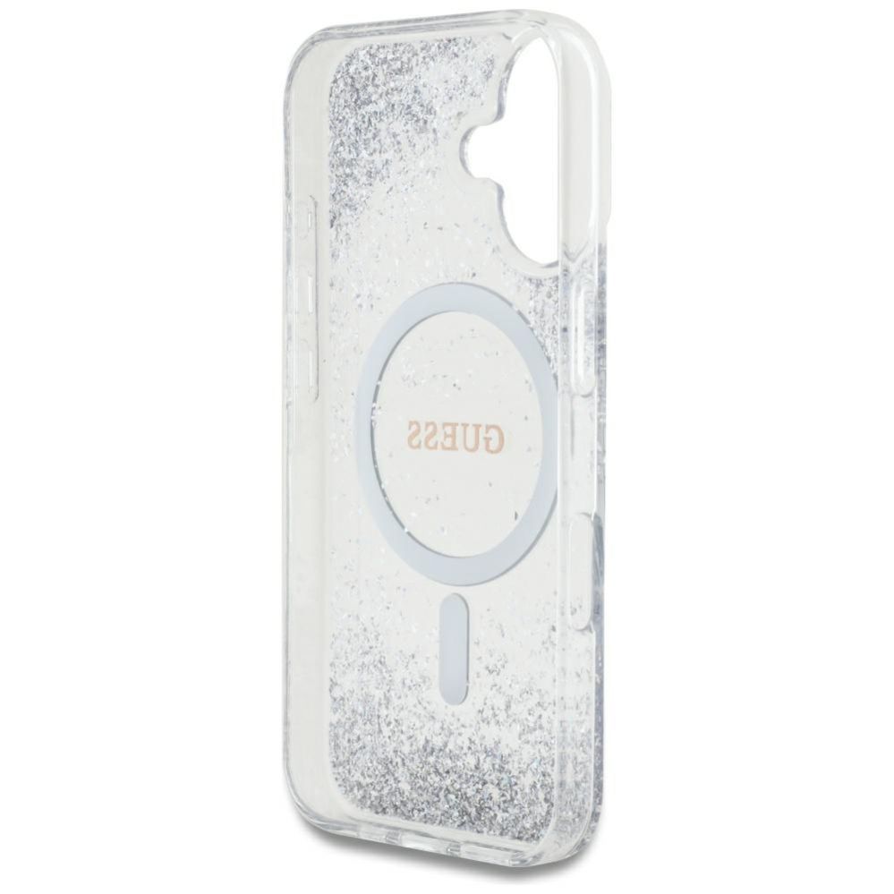 Citas preces Guess Guess HC Resin Bottom Glitter MagSafe case for iPhone 16 - silver