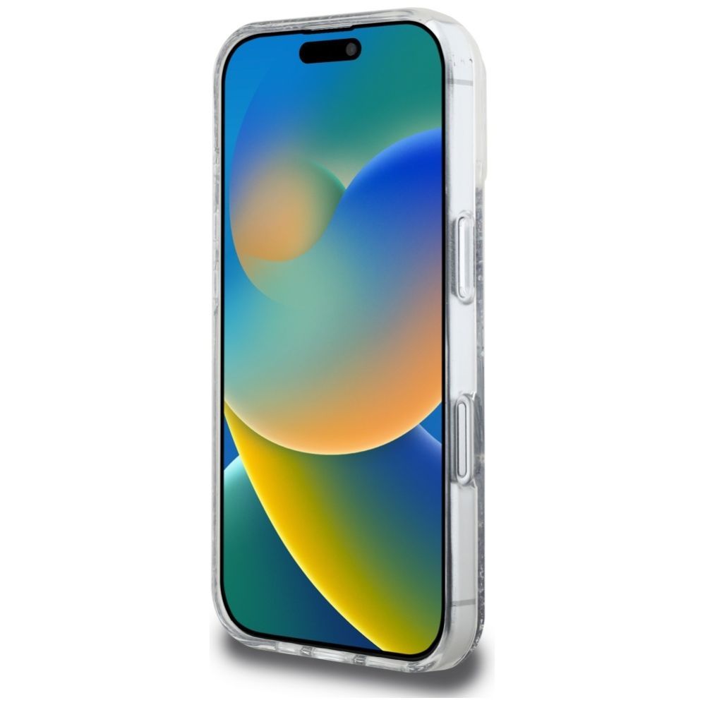 Citas preces Guess Guess HC Resin Bottom Glitter MagSafe case for iPhone 16 - silver