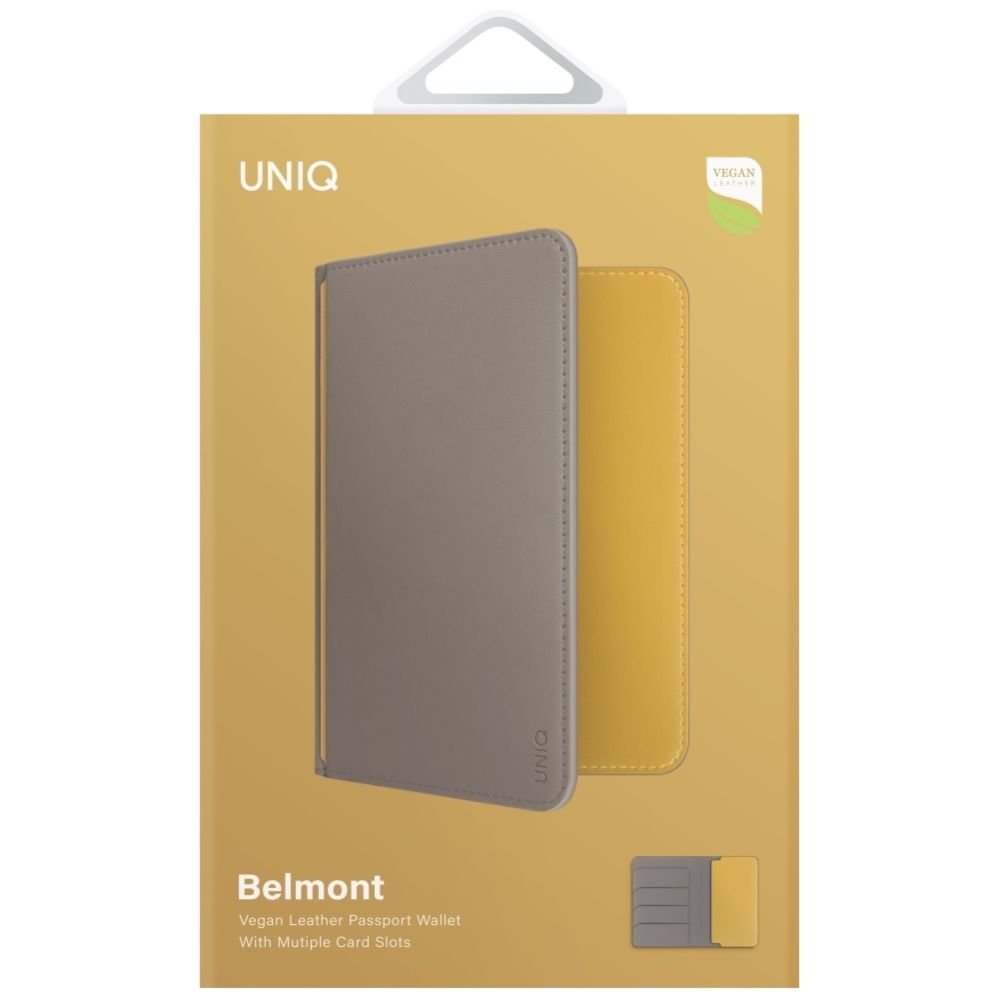 Citas preces UNIQ Uniq Belmont RFID Blocking Passport Case - Grey/Yellow
