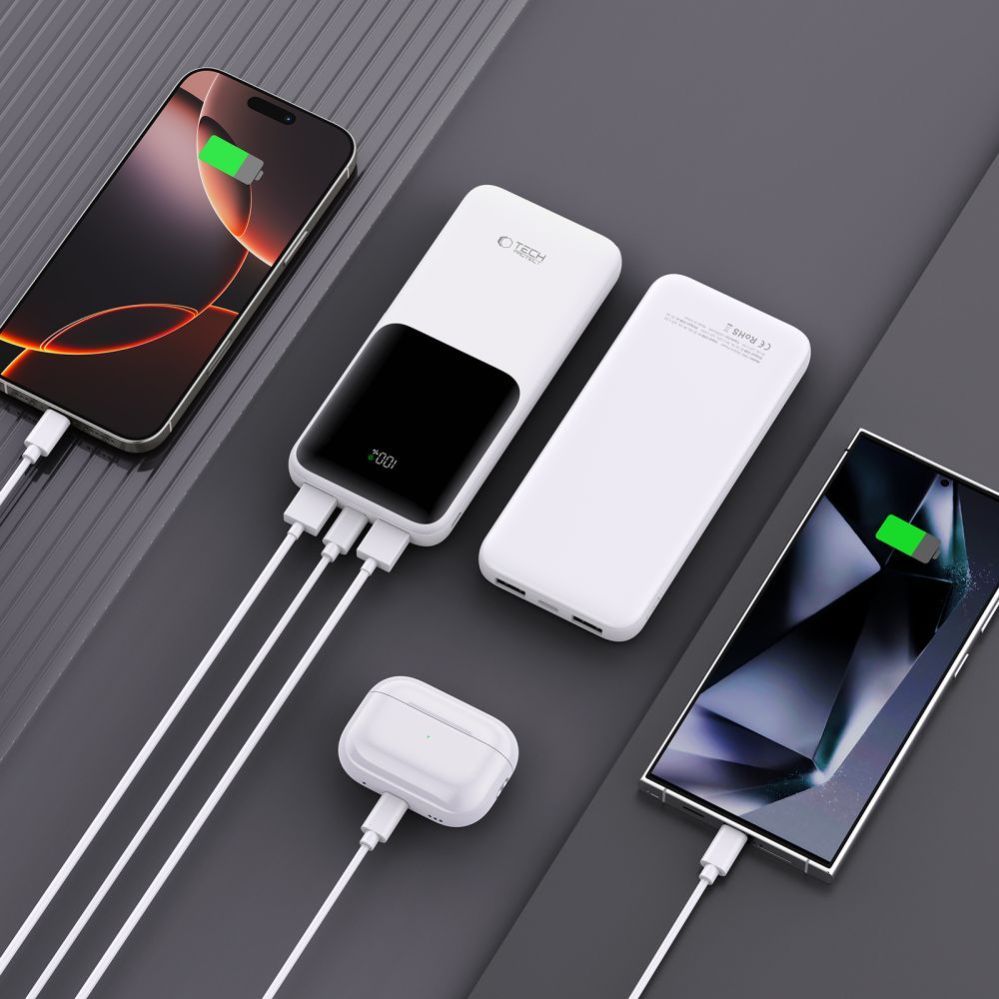 Citas preces Tech-Protect Powerbank Tech-Protect PB01 10000mAh 22.5W - white
