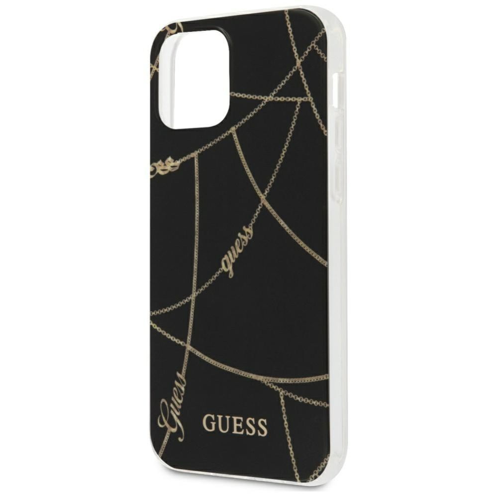Citas preces Guess Guess Gold Chain Collection iPhone 12 Pro Max 6.7" Case - Black