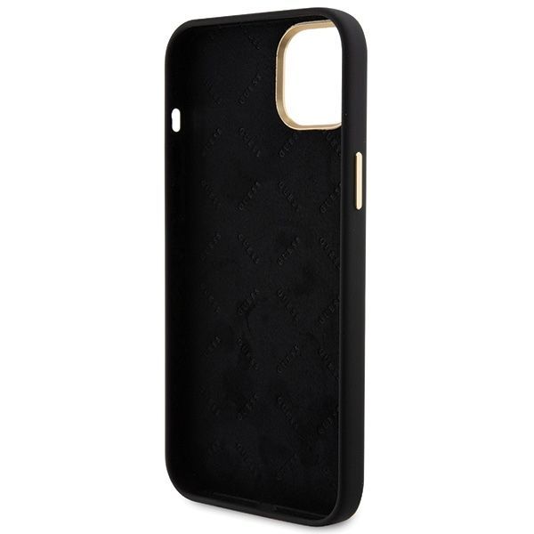 Citas preces Guess Guess Silicone Logo Strass 4G Case for iPhone 15 Plus / 14 Plus 6.7" - Black