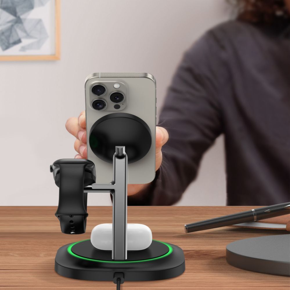 Muud kaubad Tech-Protect Tech-Protect QI15W-A46 3in1 Magnetic MagSafe Inductive Charger - Black