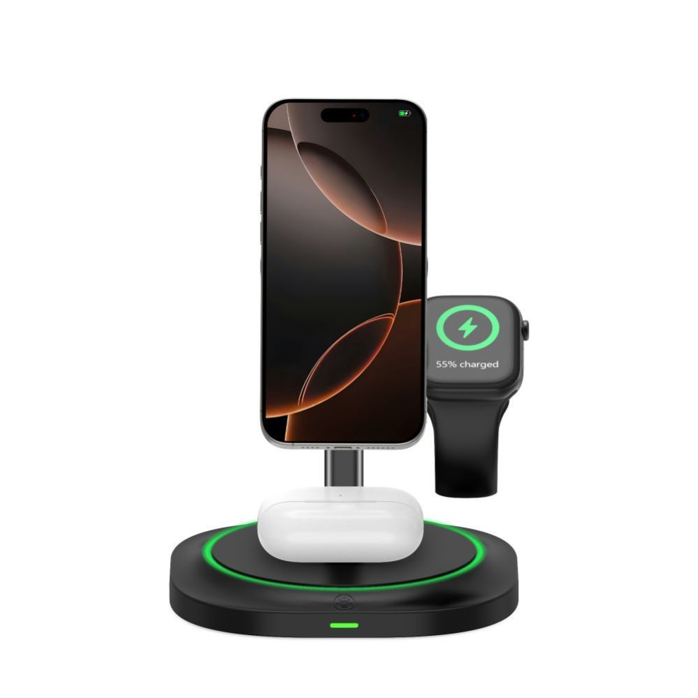 Muud kaubad Tech-Protect Tech-Protect QI15W-A46 3in1 Magnetic MagSafe Inductive Charger - Black