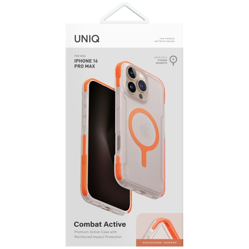 Muud kaubad UNIQ Uniq Combat Active Magclick Charging Case for iPhone 16 Pro Max - Orange