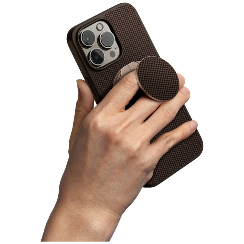 Citas preces UNIQ Uniq Keva Air Magclick Charging GripFit Case for iPhone 16 Pro Max - Brown