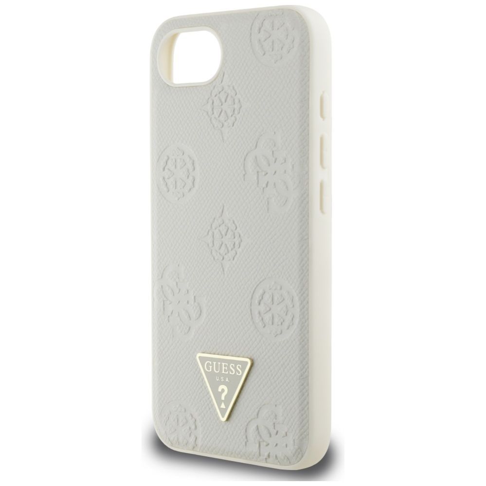Citas preces Guess Guess Grained Hot Stamp Peony Triangle Logo MagSafe case for iPhone 16e - beige