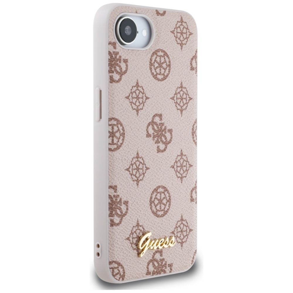 Citas preces Guess Guess Peony Script Logo MagSafe iPhone 16e Case - Brown