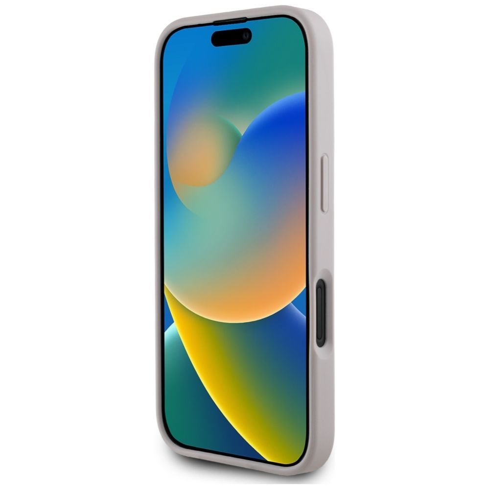 Citas preces Guess Guess Grained Roses Big 4G Logo iPhone 16 Case - Purple