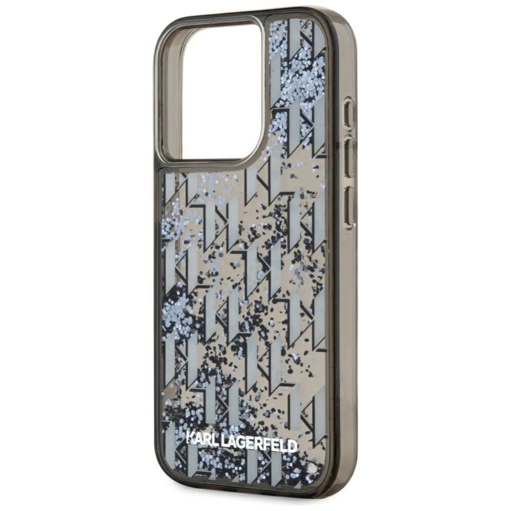 Muud kaubad Karl Lagerfeld Karl Lagerfeld Liquide Glitter Monogram Gradient iPhone 15 Pro Case - Black