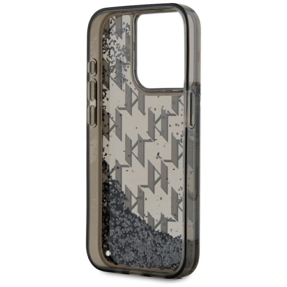 Muud kaubad Karl Lagerfeld Karl Lagerfeld Liquide Glitter Monogram Gradient iPhone 15 Pro Case - Black