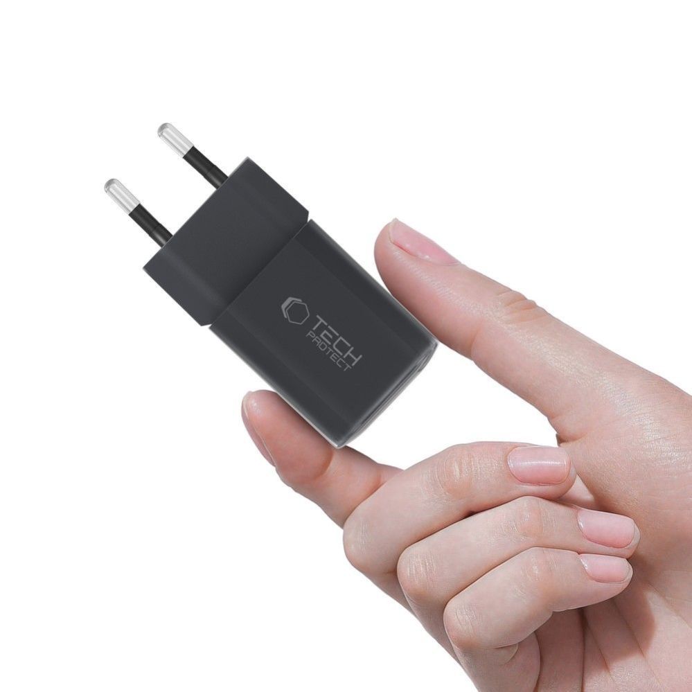 Citas preces Tech-Protect Tech-Protect NCM33W 2-port PD33W/QC3.0 wall charger - black