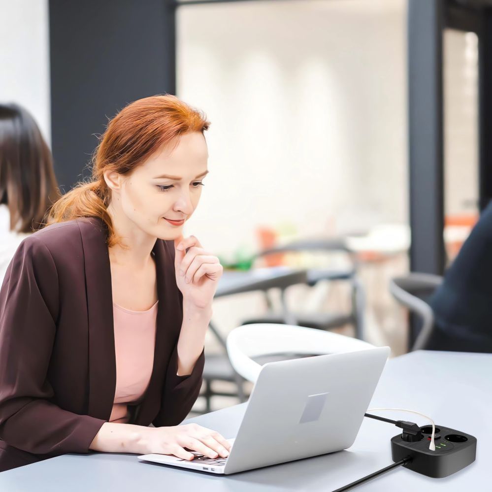 Citas preces Tech-Protect Tech-Protect PCS3X4 power strip, 3 sockets, 2xUSB-A, 2xUSB-C 200 cm - black