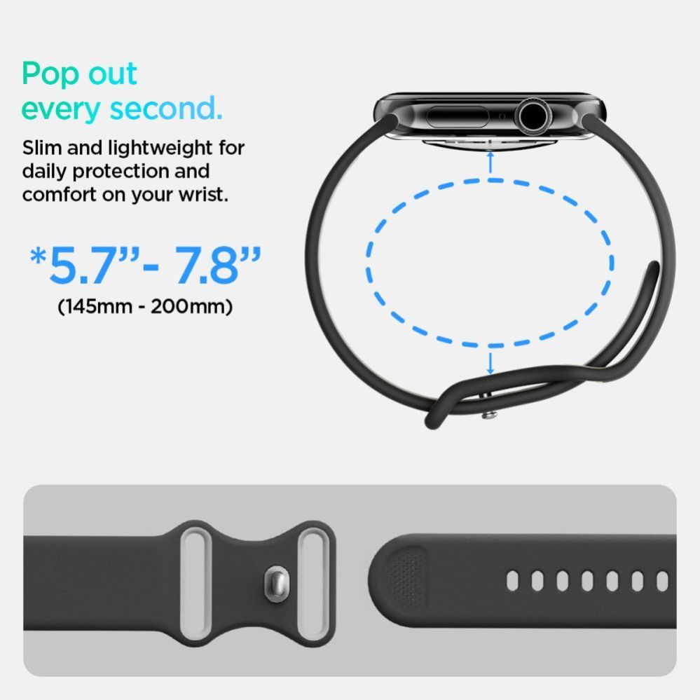 Citas preces Spigen Spigen Nano Pop Strap for Apple Watch 44 / 45 / 46 / 49 mm - Black and Gray