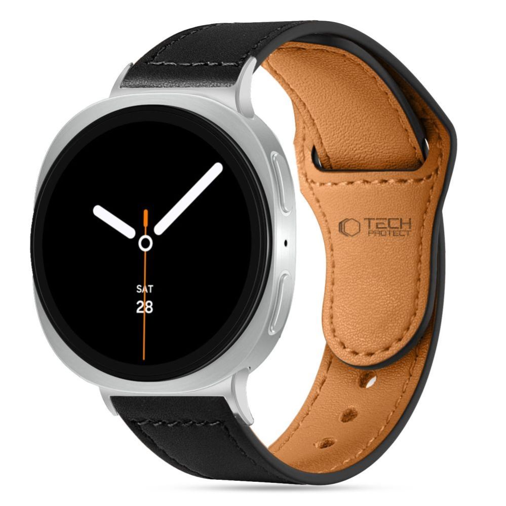 Citas preces Tech-Protect Tech-Protect Leatherfit Strap for Samsung Galaxy Watch 40/44/46 mm - Black