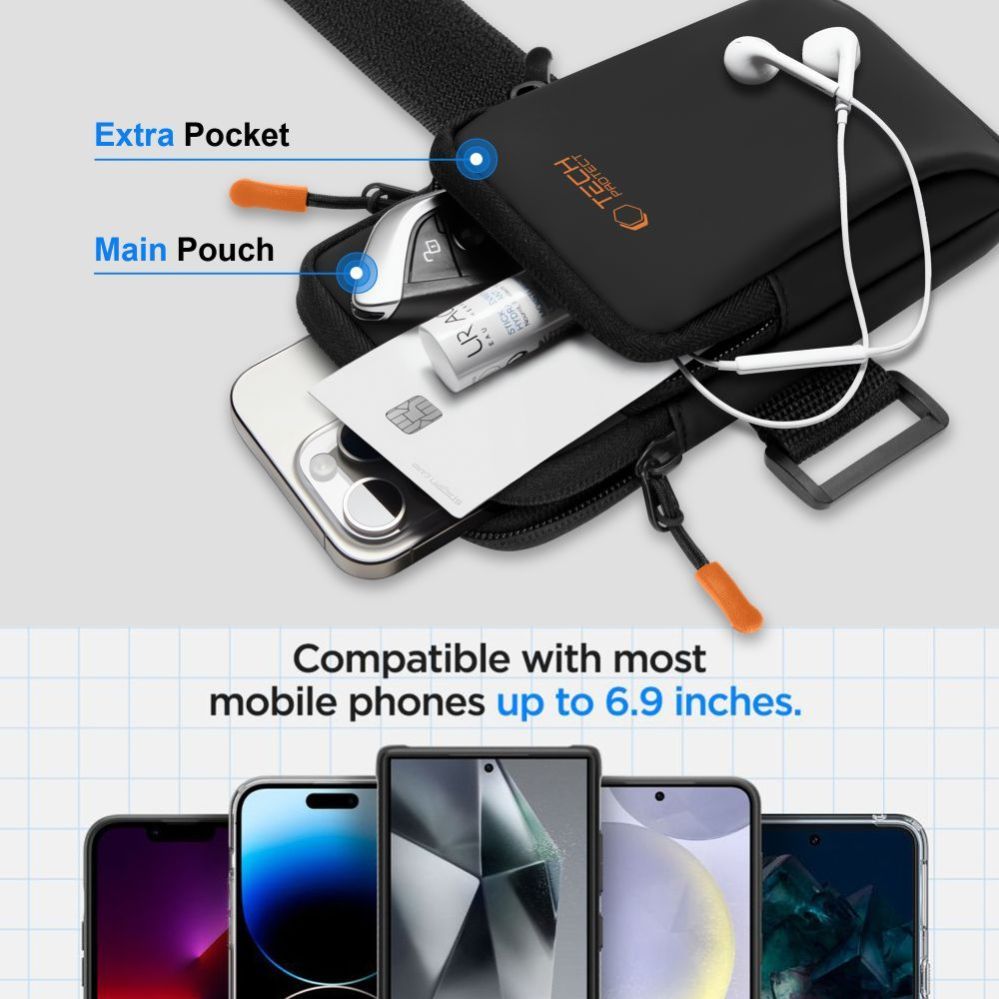 Muud kaubad Tech-Protect Tech-Protect M7 Universal Sport Armband Case - Black and Orange