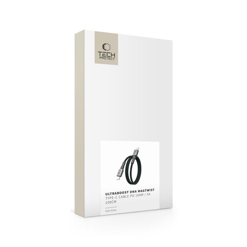Citas preces Tech-Protect Tech-Protect Ultraboost DNA MagTwist USB-C PD Cable 100W / 5A 100 cm - Gray